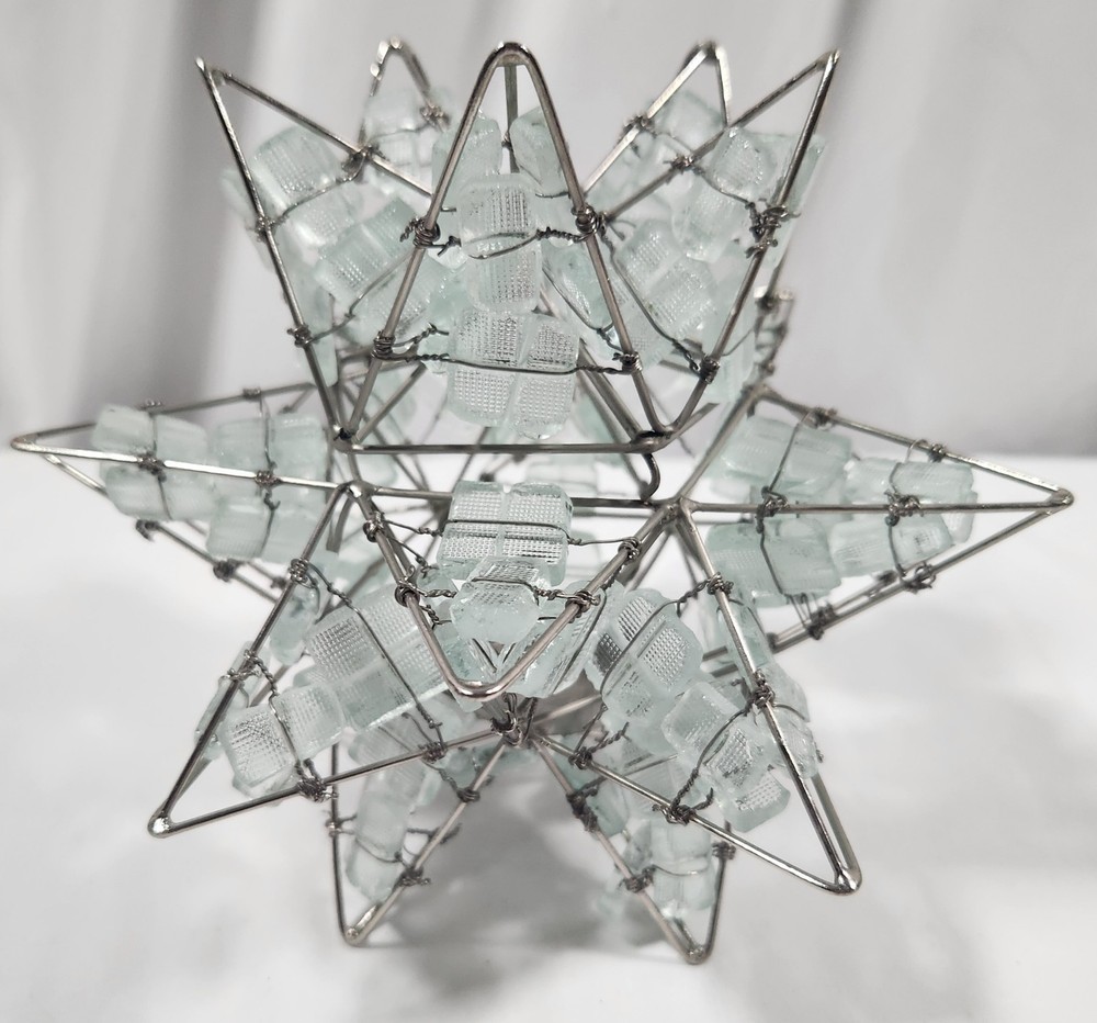 Vintage Star Lantern Beach Glass Tealight Holder Handmade in Philippines