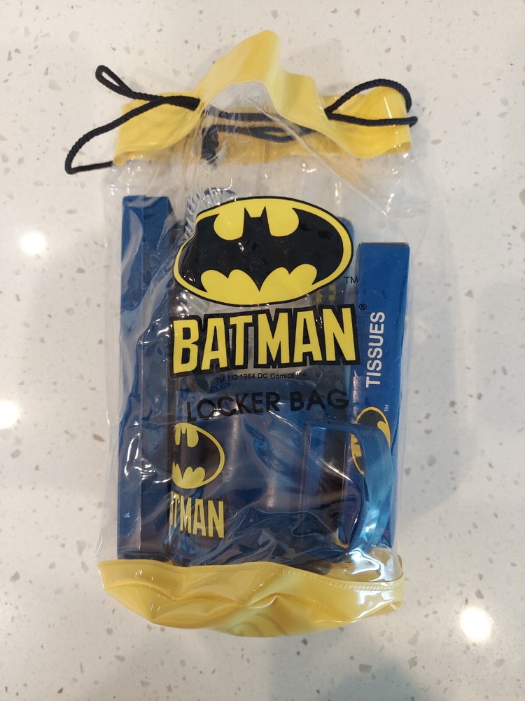Batman Kid Care Locker Bag with Seven Personal Care Items 1990's
