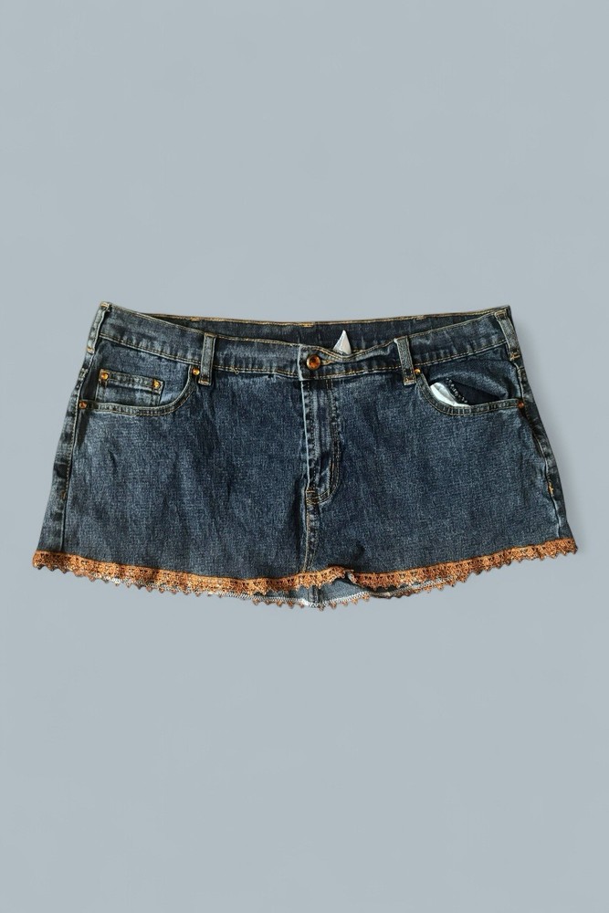 Authentic Vintage Denim Mini Skirt - Rare Y2K Coquette Style Size 12