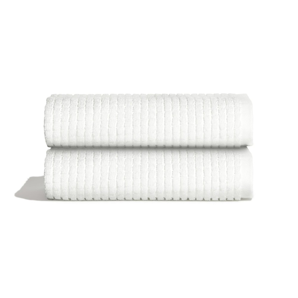 Plush White Terry Cotton Hand Towel Set of 2 - Quick Dry Bath Towels