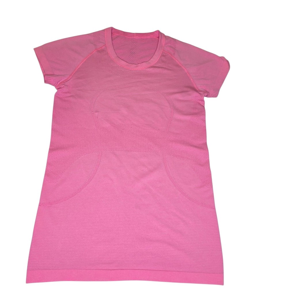 Lululemon Athletica Women's Pink Short Sleeve Top Size 6 Used Fair See Pics