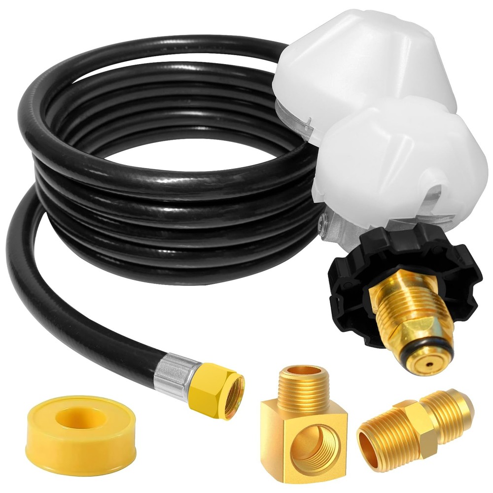 12FT F273684 Propane Hose with 2-Stage Regulator, POL Fitting, 3/8in MP x 3/8...
