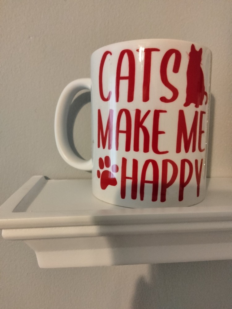 Novelty Coffee Mug, CATS MAKE ME HAPPY