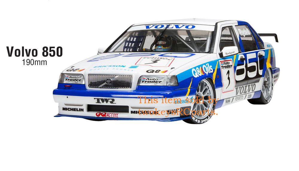 1:10 RC BTCC Volvo 850 Lexan Body Shell with Decals 190mm