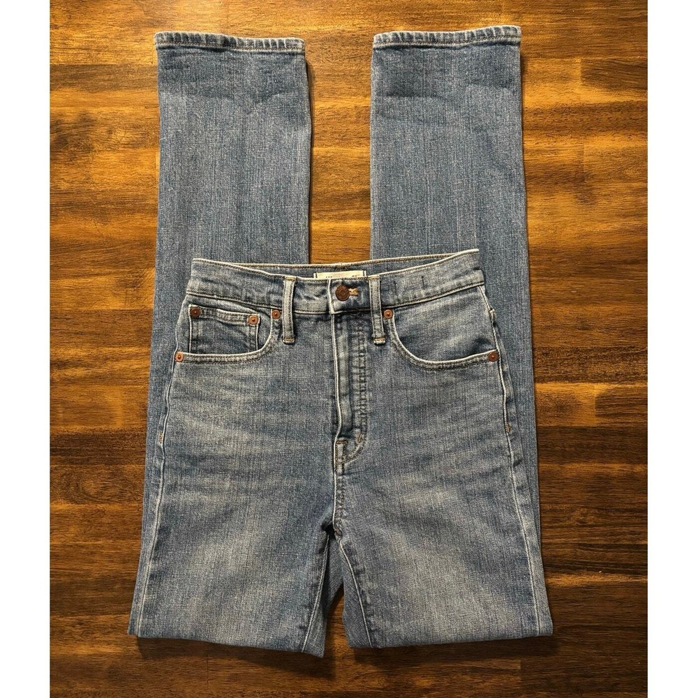 Madewell Women’s High Rise Straight Leg Blue Denim Jeans 24x31
