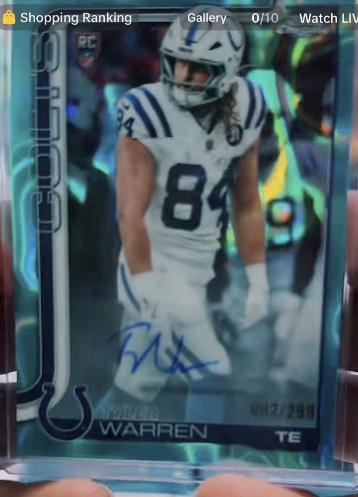 2025 Topps Chrome Tyler Warren Rookie Auto Variation Teal Refractor /299