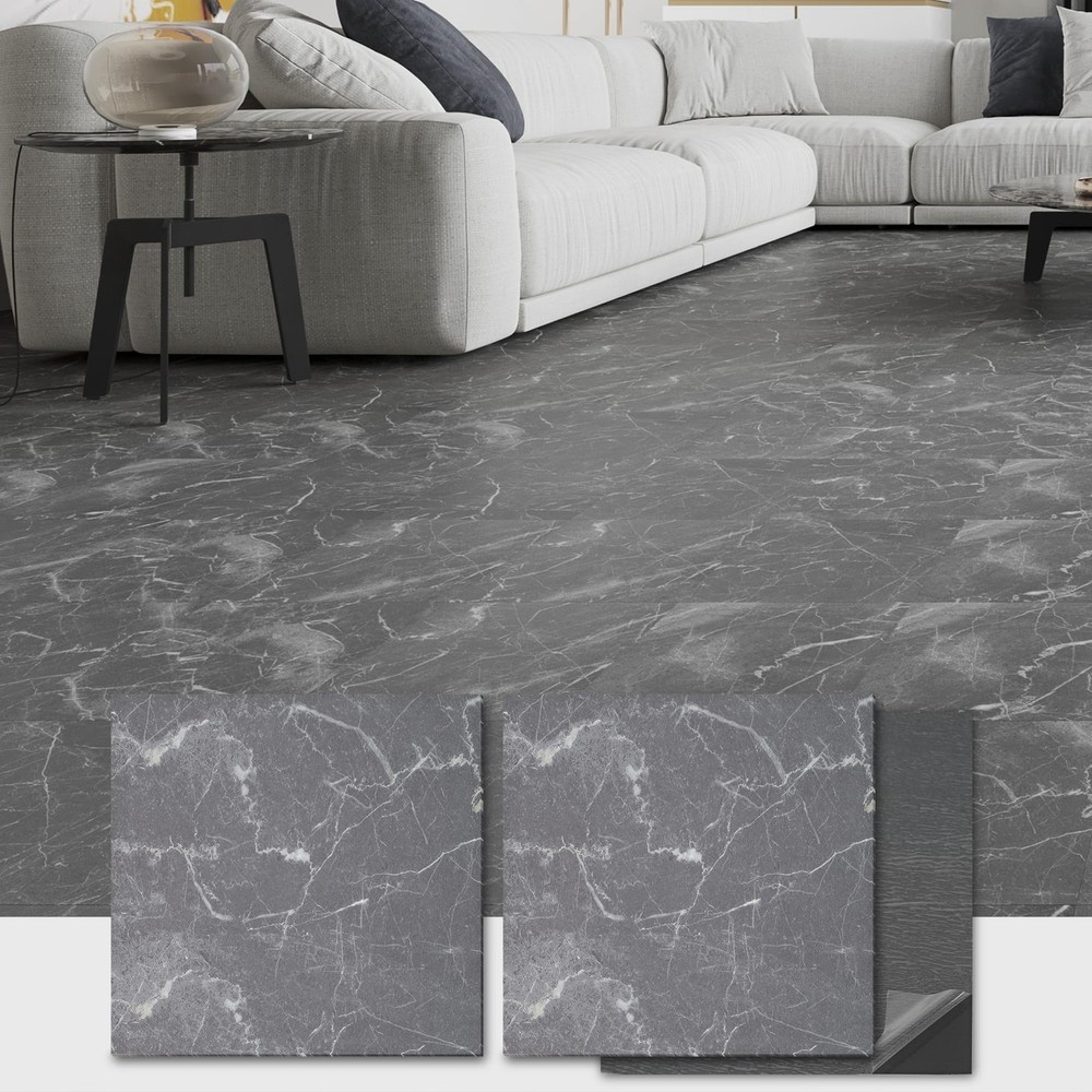 12x12 Self-Adhesive Vinyl Floor Tiles - 20-Pack Peel & Stick Waterproof Flooring