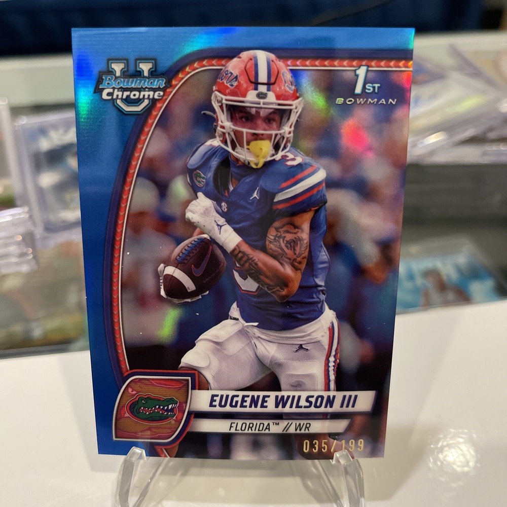 EUGENE WILSON III • 2024 Bowman Chrome U • Color Match Blue Refractor /199 🔥
