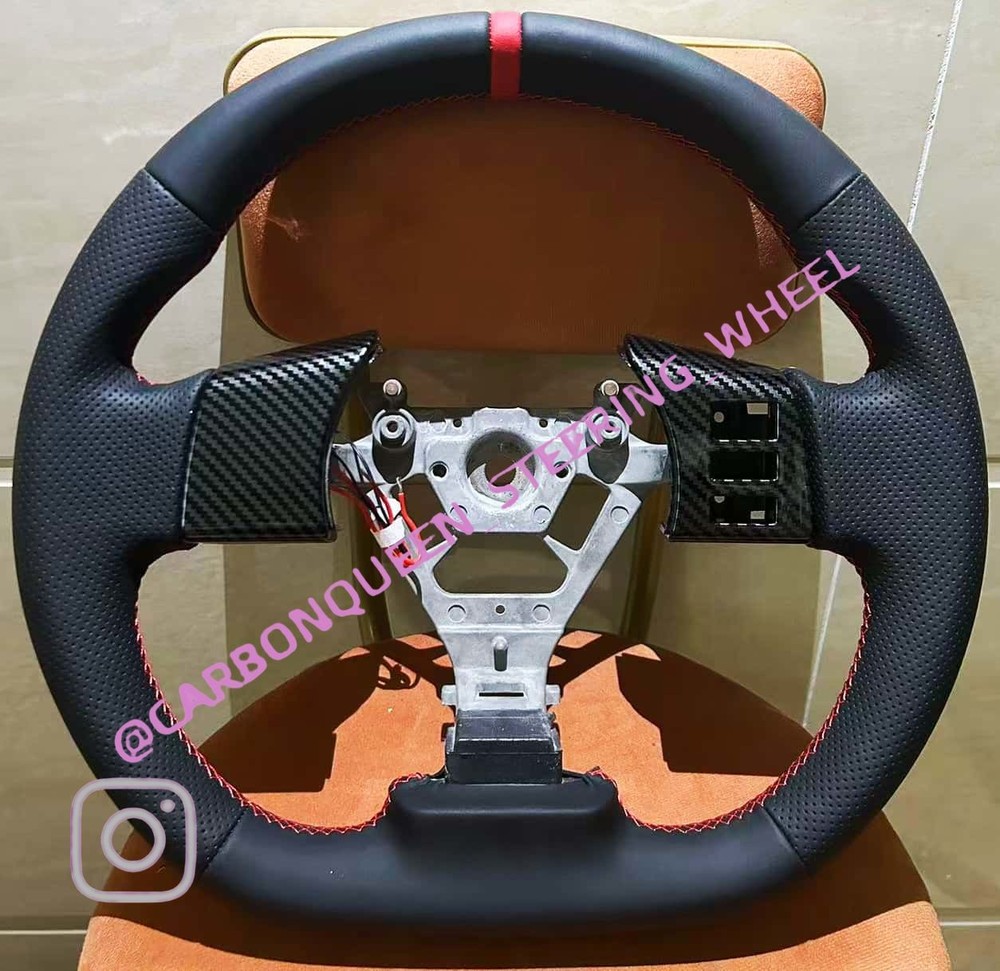 FULL LEATHER  Steering Wheel FOR NISSAN 350Z W/ BUTTONS COVER +HEATED