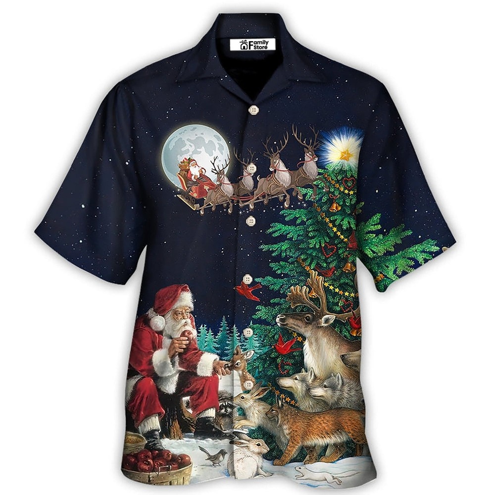 Santa Giving Christmas For Everyone Xmas Night Hawaiian Shirt