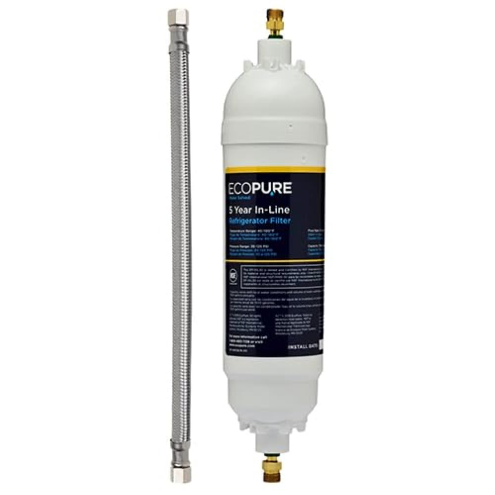 EPINL30 Universal 5-Year Inline Refrigerator Water Filter 1/4 Compression Fit