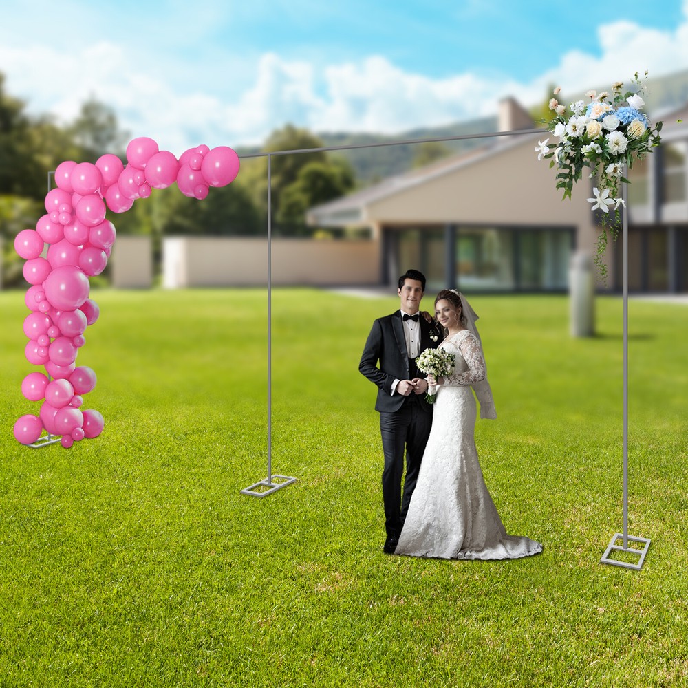 6M x 3M Heavy Duty Telescopic Wedding Backdrop Stand with Pipe and Drape Curtain Frame