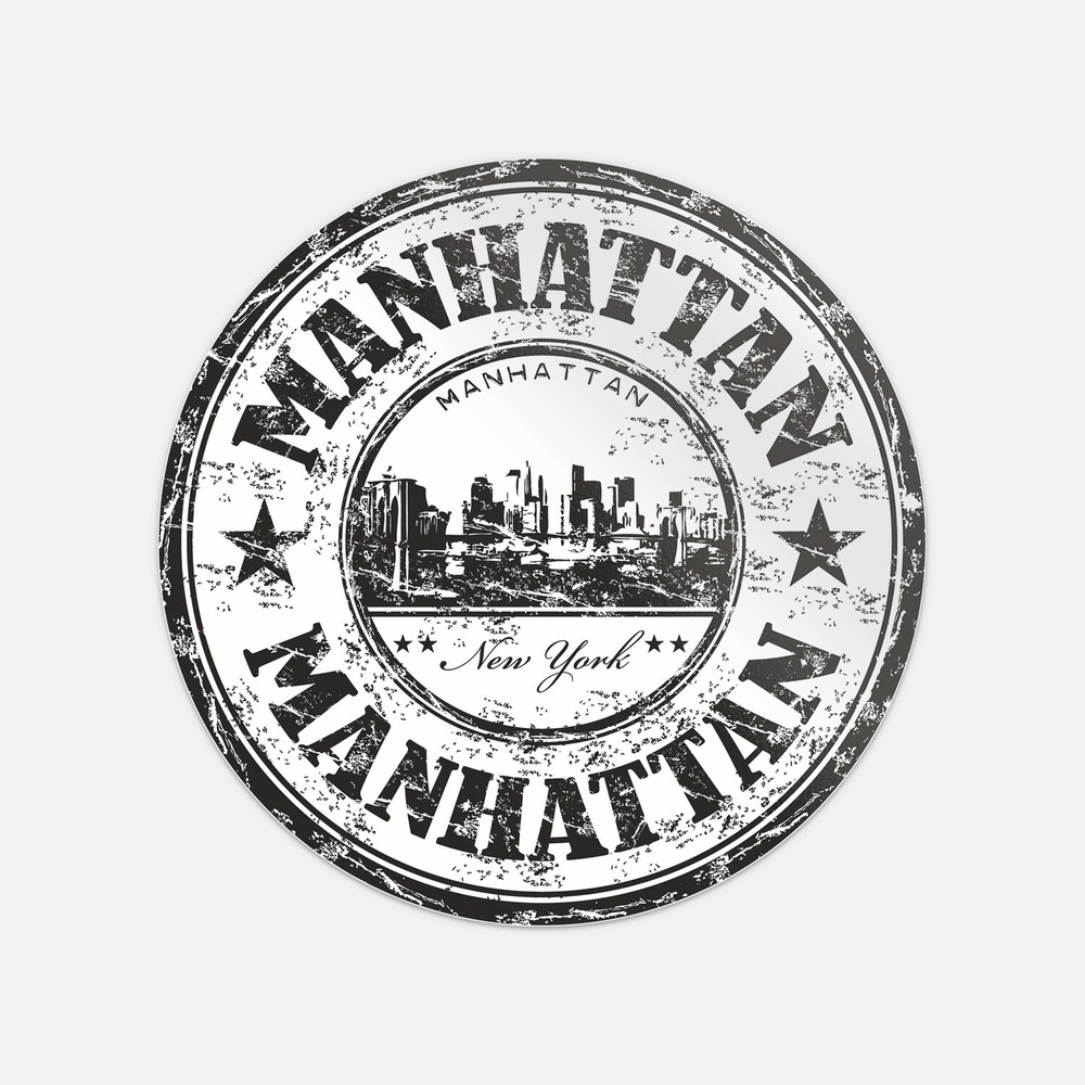NYC Manhattan USA Travel Stamp Vinyl Sticker Decal