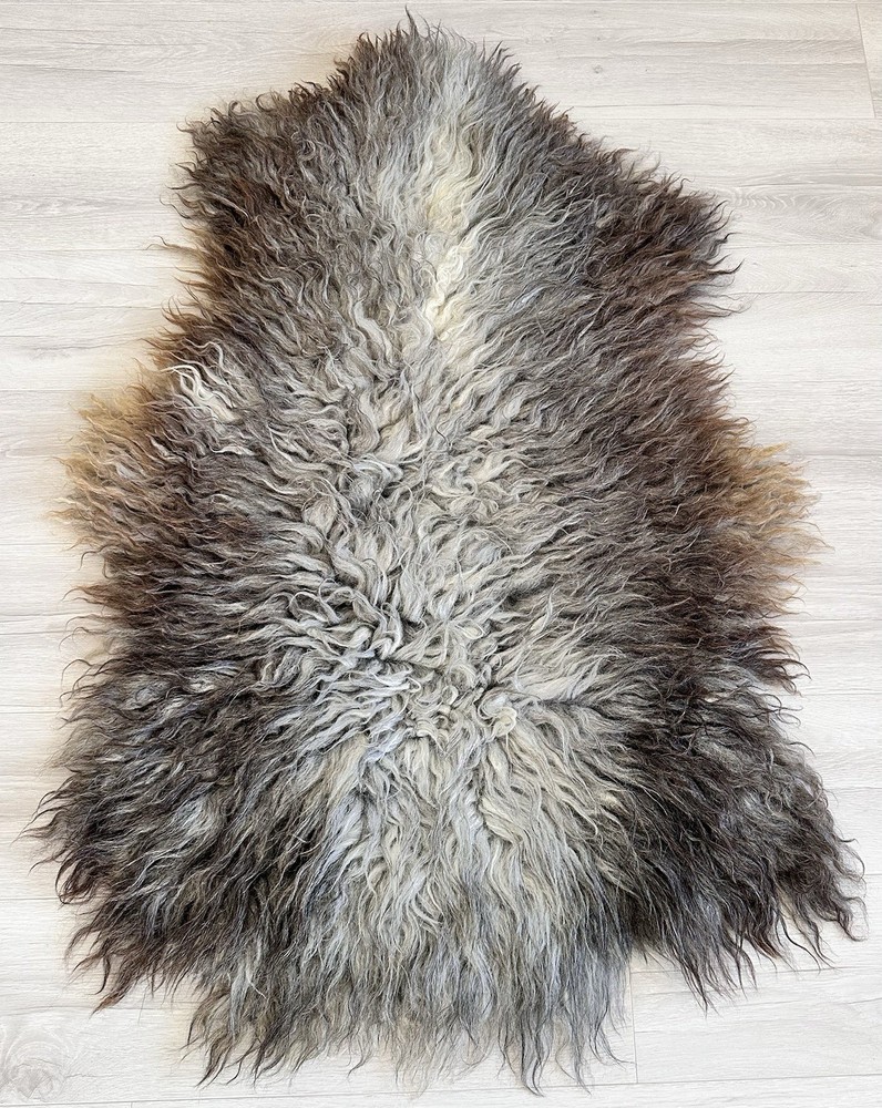 %100 Natural Gotland Sheepskin Rug,sheepskin Pelt,Natural Color,gray,brown,camel