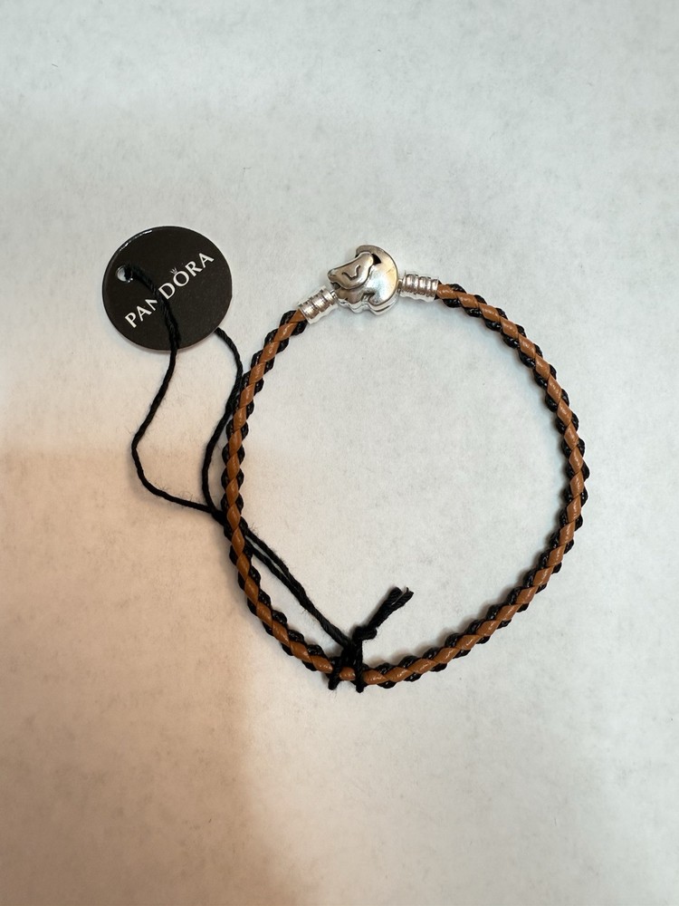 Disney The Lion King Clasp Pandora Moments Braided Leather Bracelet 18 Cm