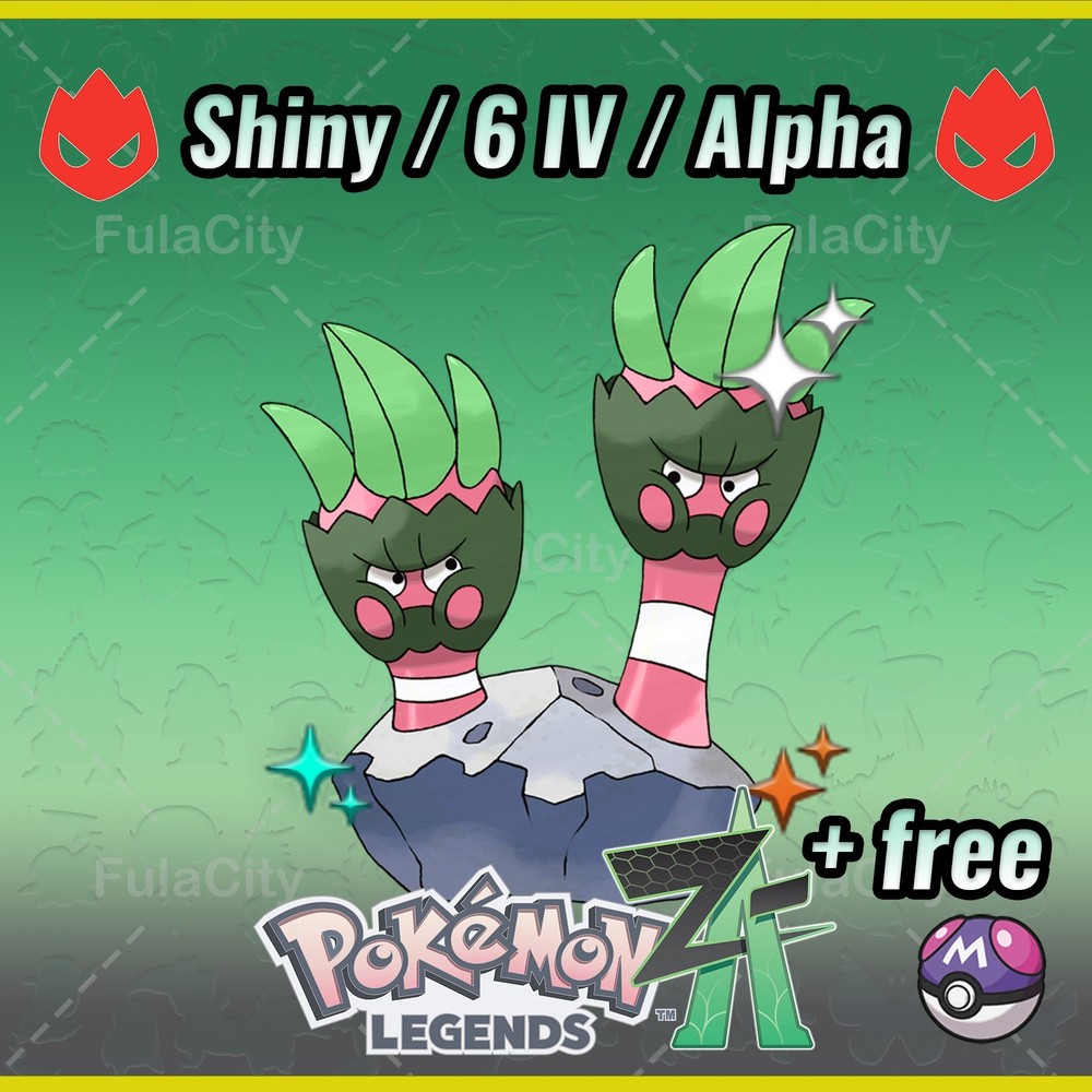 Binacle Pokemon Legends ZA ⚫ Shiny 6 IV 🟢 Alpha ⚫ @ Master Ball