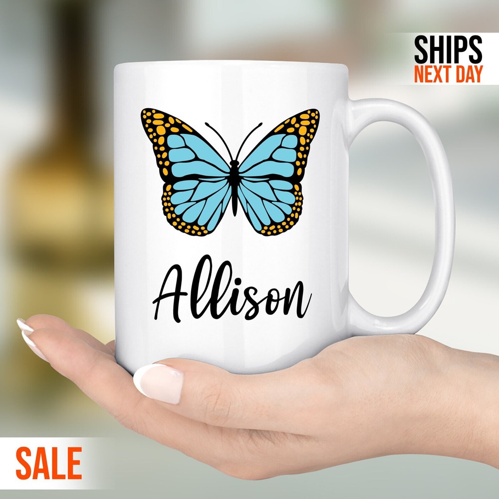 Butterfly Mug Custom Butterfly Name Mug Gift For Her Gift Mug For Her Butterfly