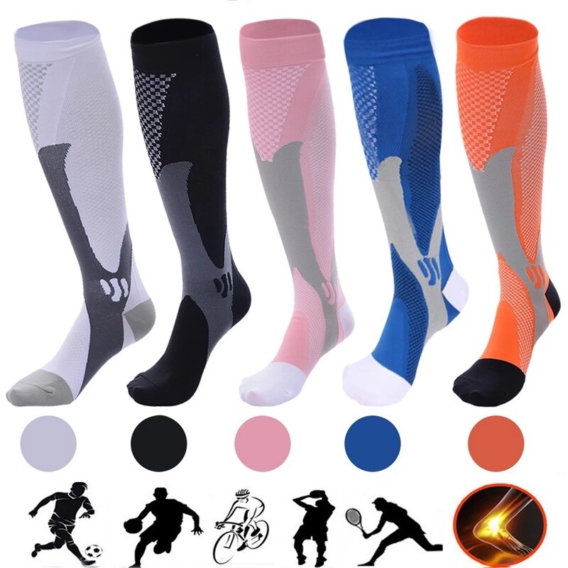 3Pairs Compression Socks 30-40 mmhg Knee High Running Sport Long Stockings Ankle