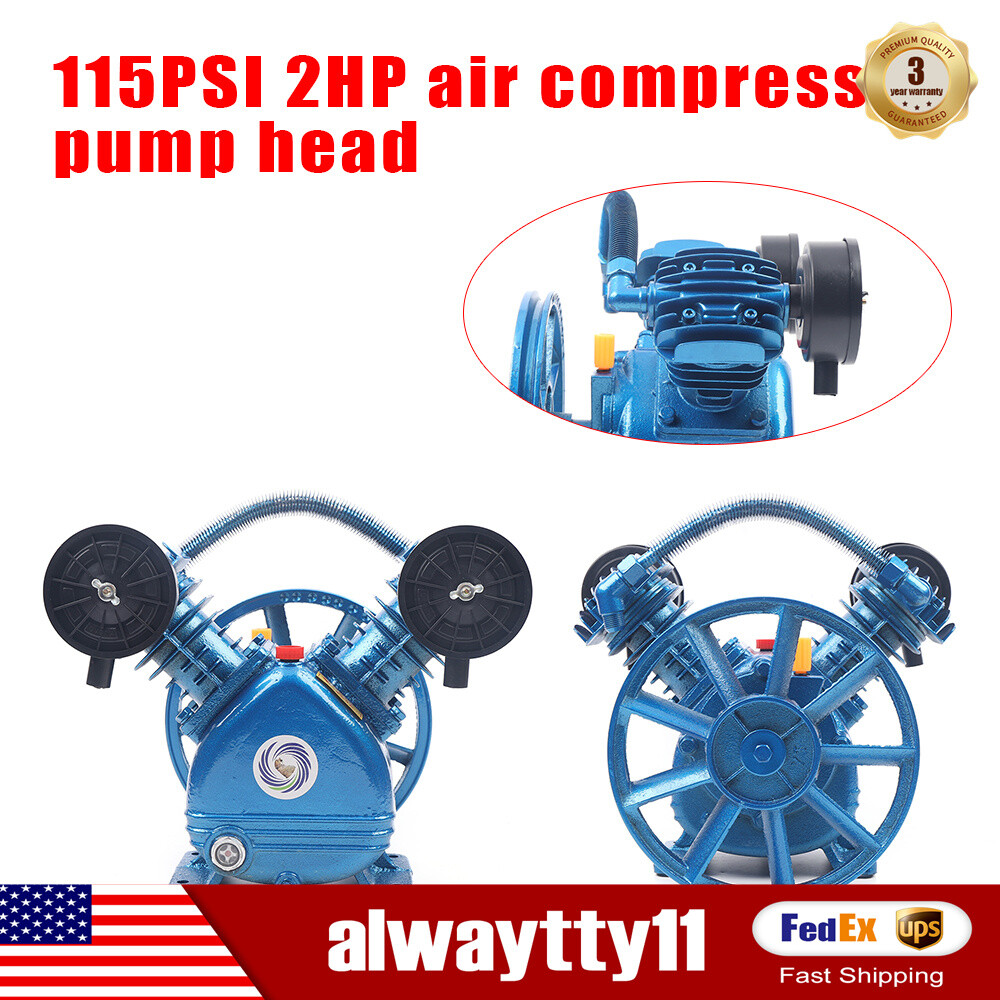 2HP 2-Stage 2-Cylinder Air Compressor Pump 115PSI 1500W Motor
