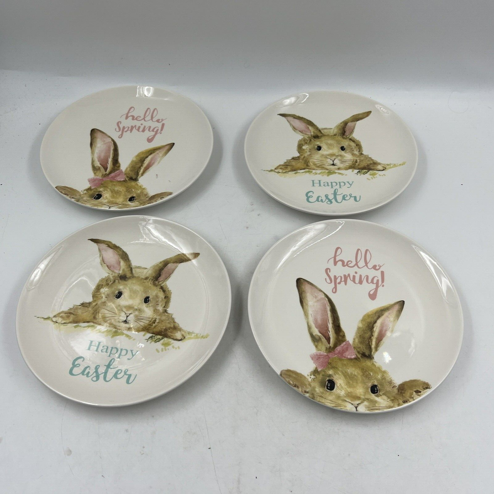 Grace Teaware Ceramic 8.5in Hello Spring Plate Set of 4 CC01B18007