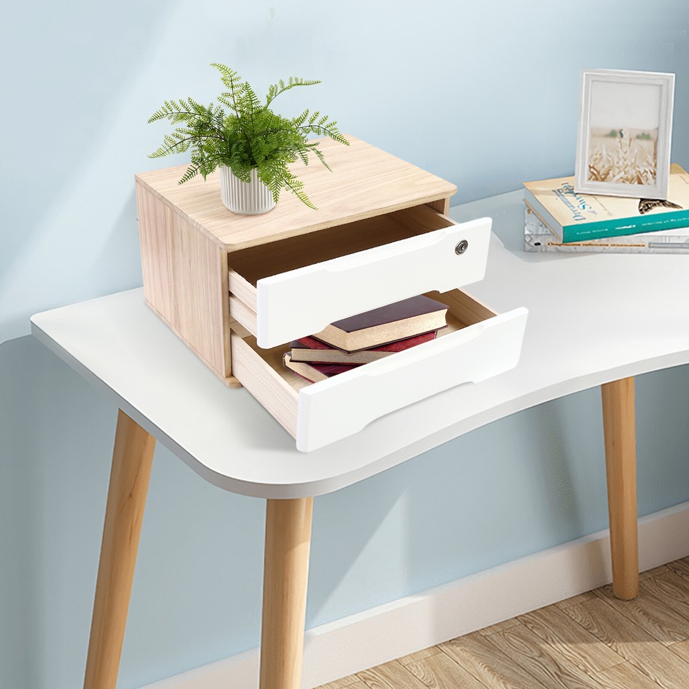 Wooden Multi-Layer Storage Box for Home Office Desktop Drawer Cabinet