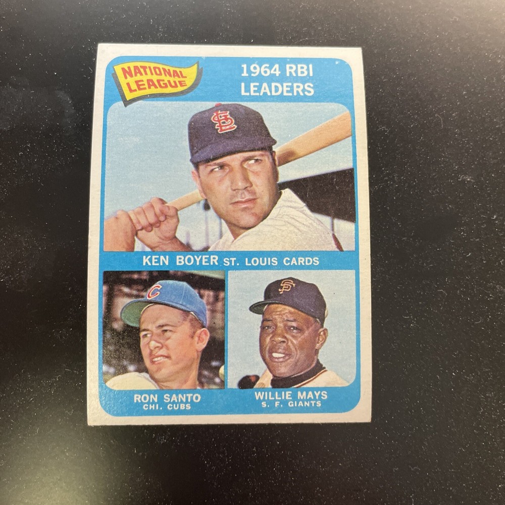 1965 Topps - League Leaders #6 Willie Mays, Ron Santo, Ken Boyer VG-EX