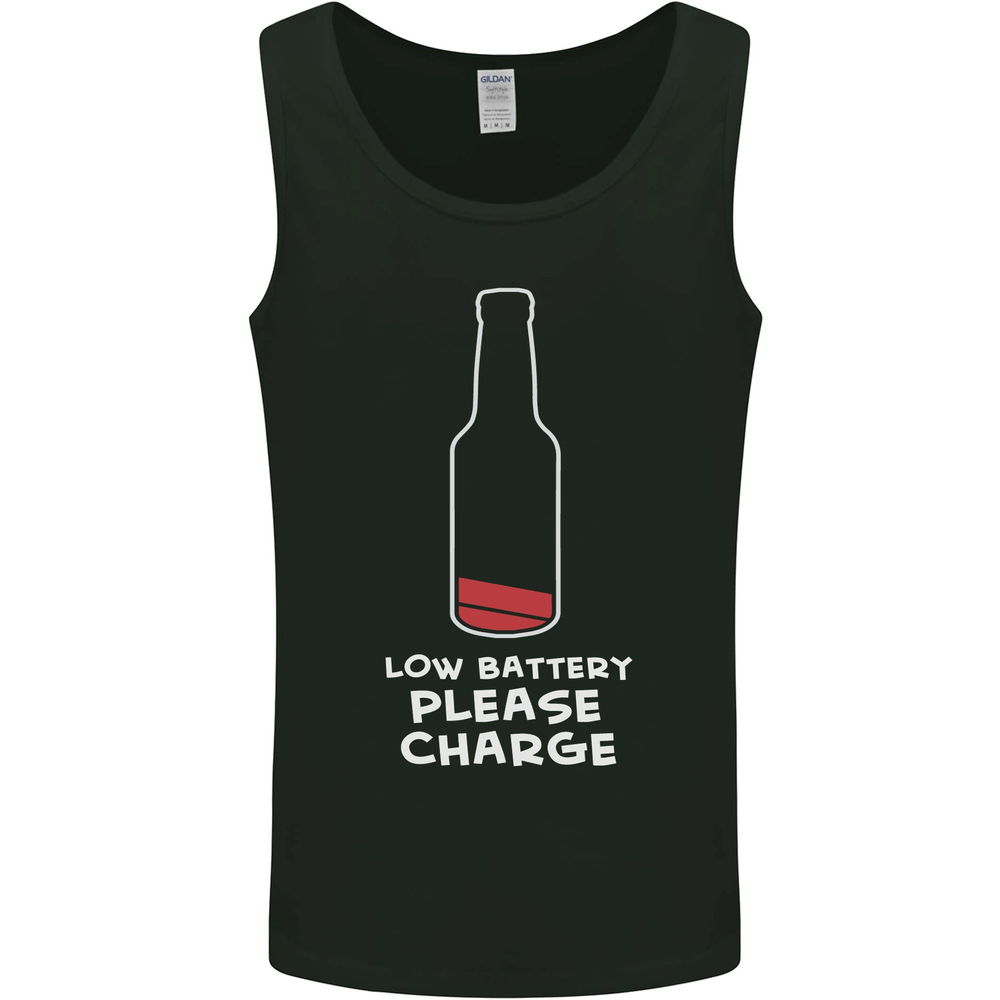 Funny Beer Alcohol Please Charge Mens Vest Tank Top