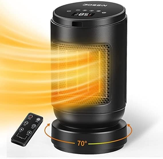 electric Ceramic Space Heater for Indoor Use, Portable Heaters Fan with remot...