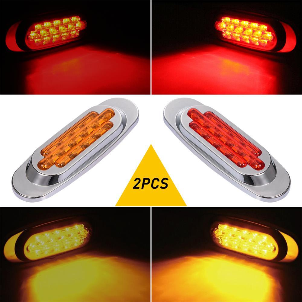 16LED Marker Side Light Truck RV Trailer Clearance Light Lamp Waterproof Amber M