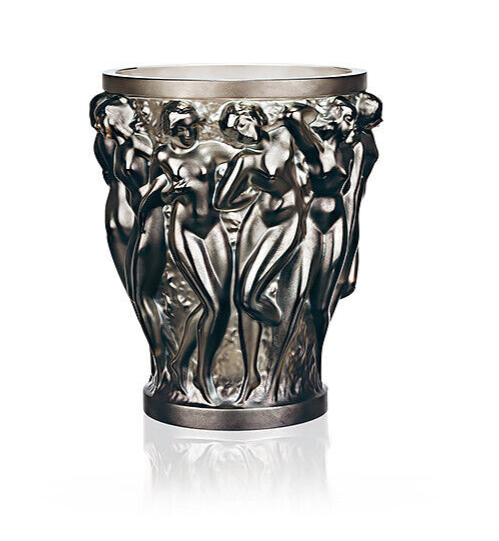Lalique Crystal Bacchantes Small Vase Bronze Crystal 10547800  Height 5.75