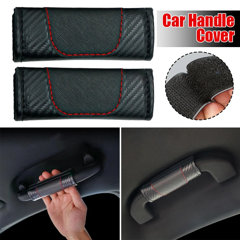 2xCar Interior Accessories Roof Pull Handrail Armrest Handle Cover Pad Protector
