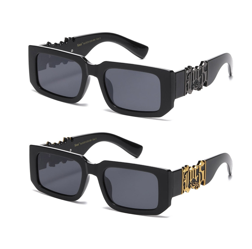 LOCS Sunglasses Gangster Style Black Plastic Frame Big LOCS Logo Dark Lenses Men