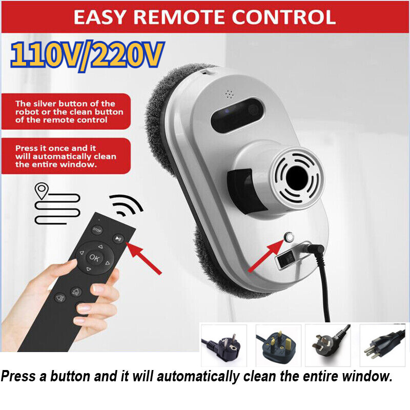 Home Automatic Window Cleaner 110V/220V Smart Remote Control Robot Cleaning Tool