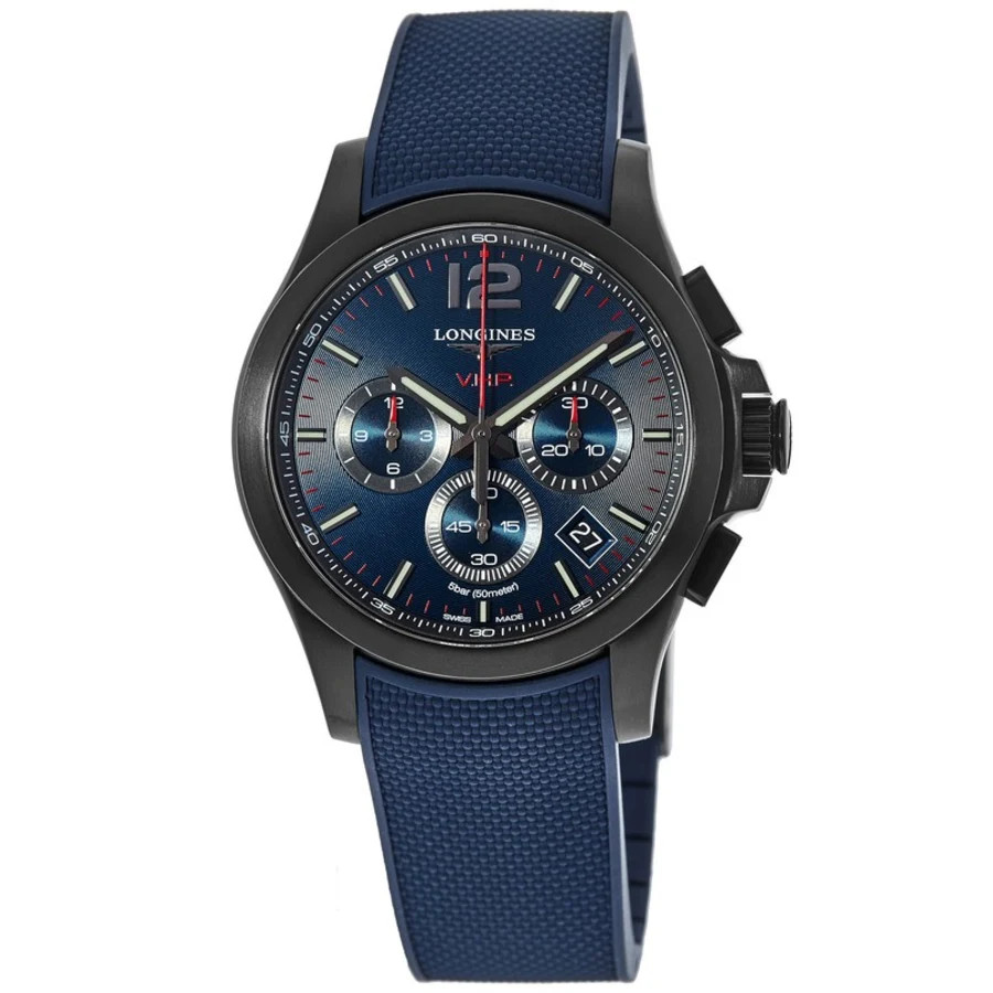 New Longines Conquest V.H.P. Blue Chronograph Dial Men's Watch L3.717.2.96.9