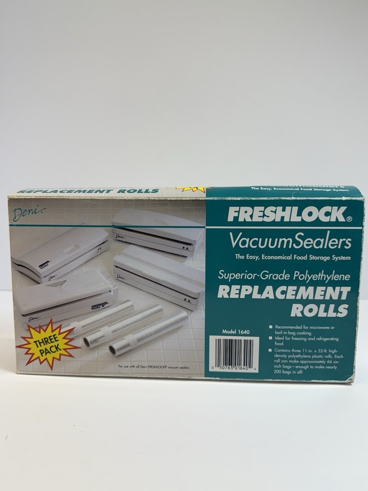 Deni Freshlock Turbo Seal Vacuum Sealer Replacement Rolls 3-Pack for Food Storage