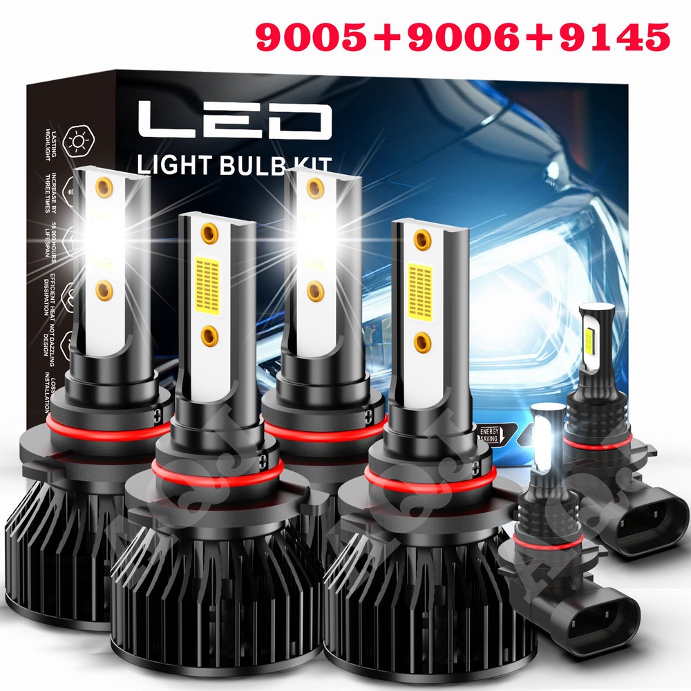 For Jeep Grand Cherokee 1999-2003 6x LED Headlight Bulbs Hi/Low Beam Fog Lights