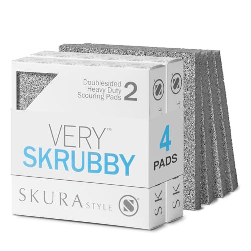 Skura Style Very Skrubby Heavy Duty Scouring Pads (Bulk 4 Pack) | Abrasive Ki...