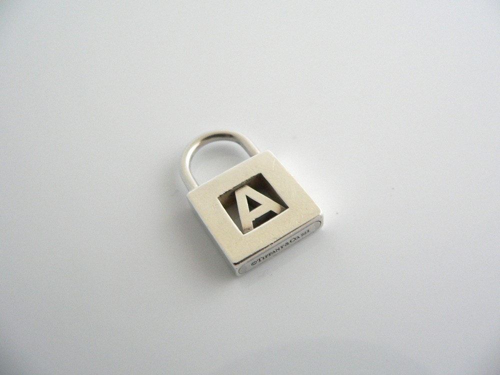 Tiffany & Co Alphabet A Charm Personalized Padlock Pendant 4 Necklace Bracelet