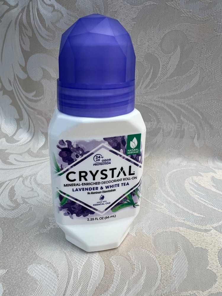 Crystal ROLL-ON Mineral-Enriched Deodorant 2.25oz LAVENDER & WHITE TEA.  211