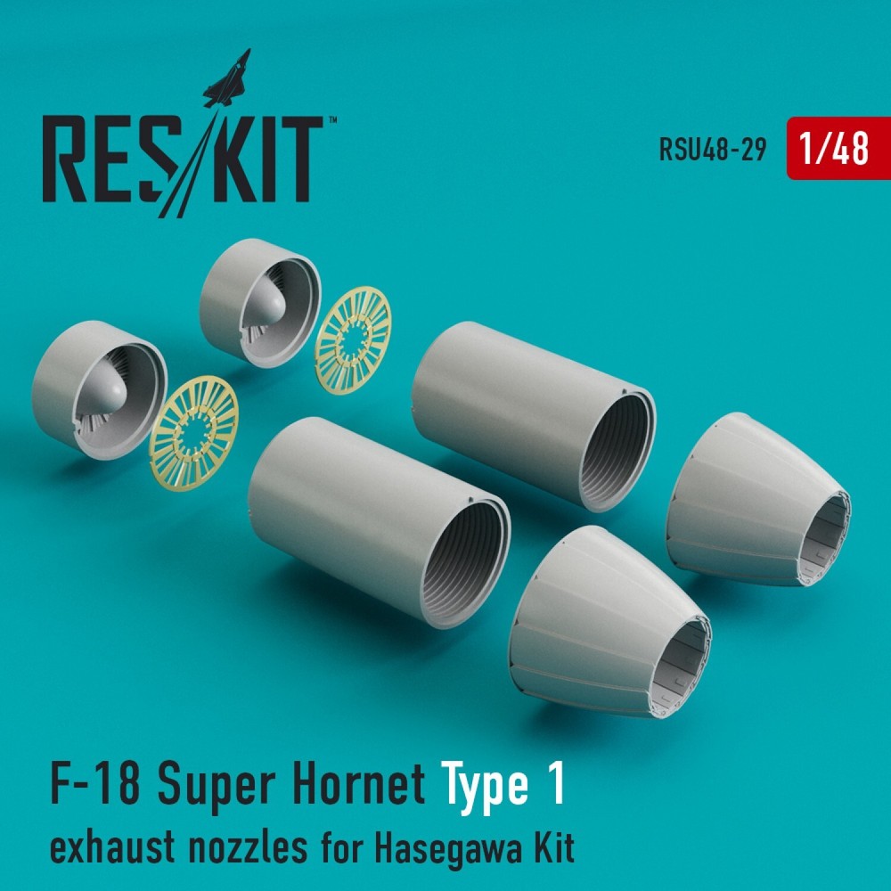 ResKit RSU48-0029 1:48 F/A-18 Super Hornet type1 exhaust nozzles forHasegawa kit