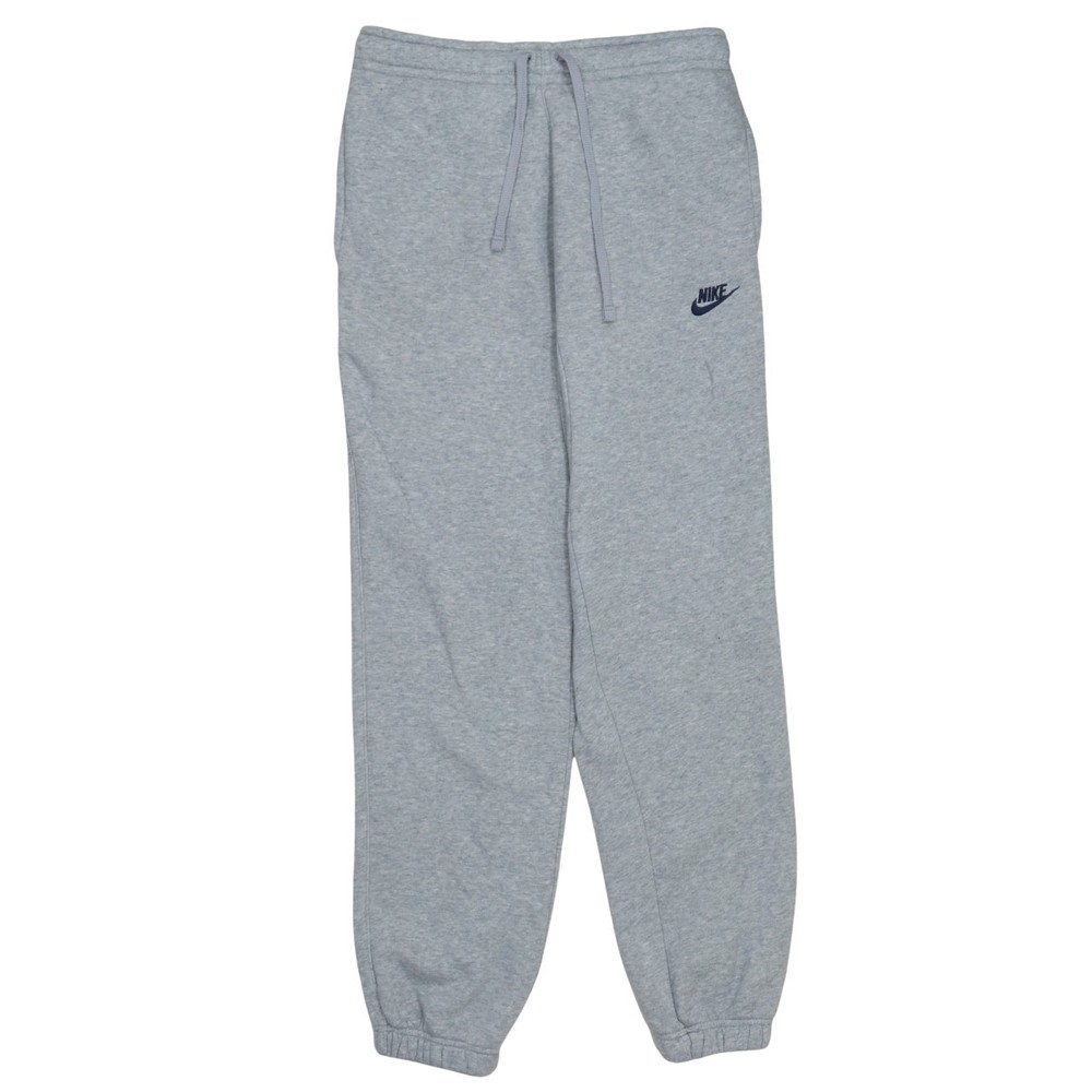 Nike Mens Joggers Grey Fleece Embroidered Swoosh Cuffed Hem Drawstring Gym S