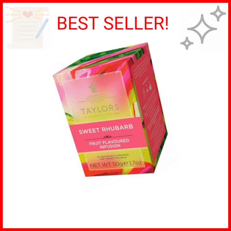 Taylors of Harrogate Sweet Rhubarb Infusion Herbal Tea 20 Teabags  