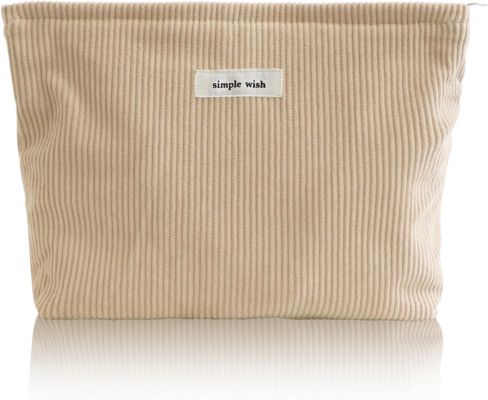 Makeup Bag Corduroy Cosmetic Bag for Women Large Capacity Makeup Pouch Travel To