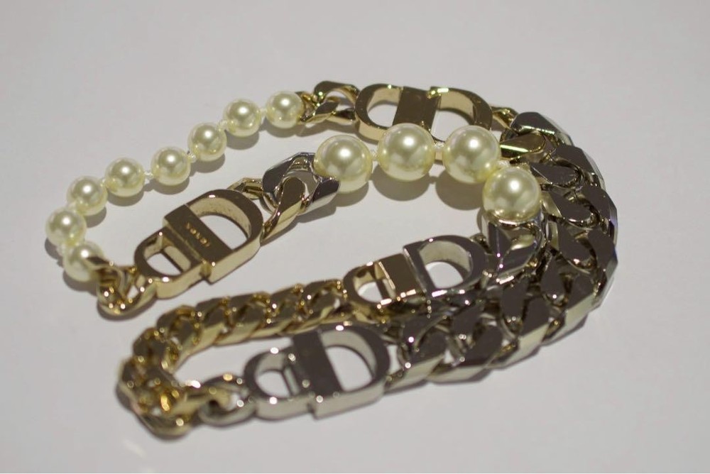 Dior x Sacai Brass Resin Pear Pendant Necklace