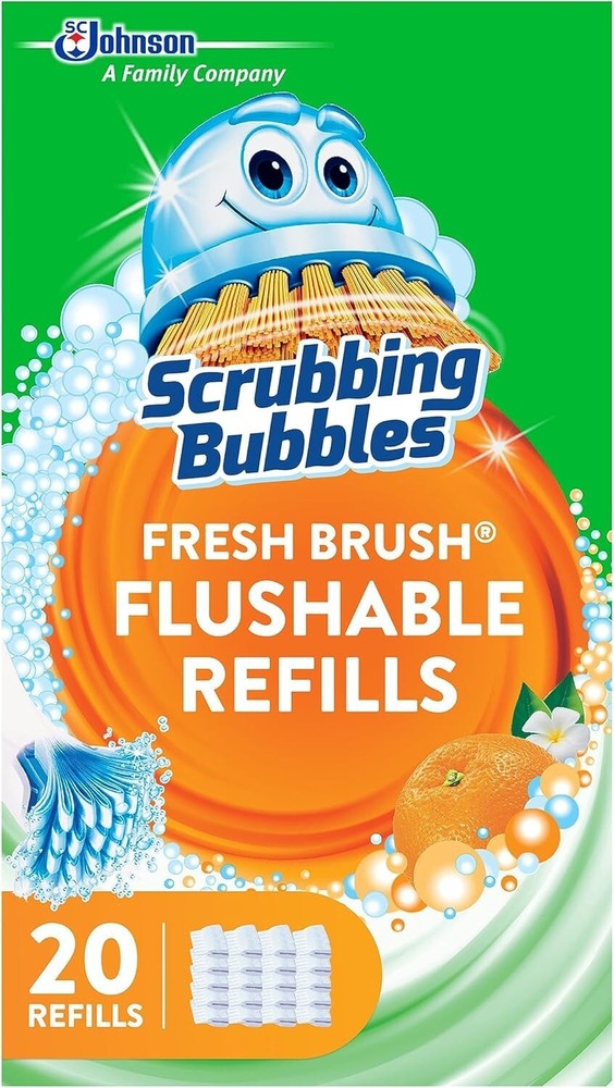 Scrubbing Bubbles Flushable Toilet Wand Refills, Fresh Brush Toilet Cleaner Refi
