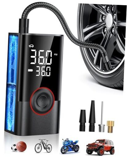 Tire Inflator Portable Air Compressor, 150PSI Smart Air Pump for Car Tires