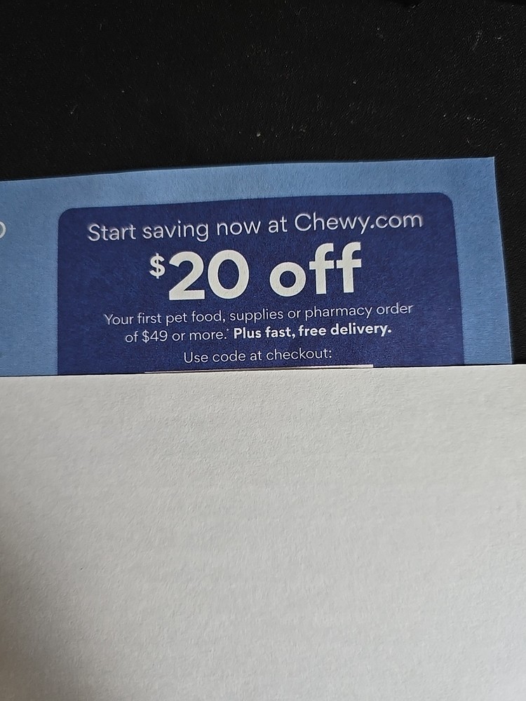 CHEWY COUPON, $20 Off $49, Exp 4/30/2026-image