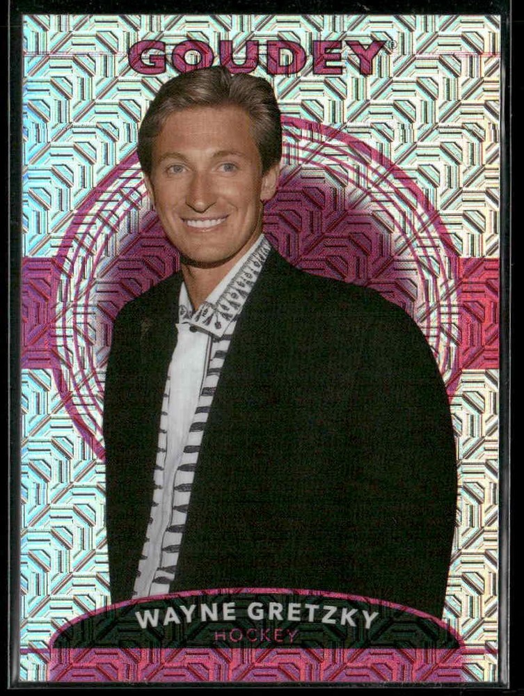 2022 UD Goodwin Champions #GP30 Wayne Gretzky Goudey Platinum Pink Traxx #/299