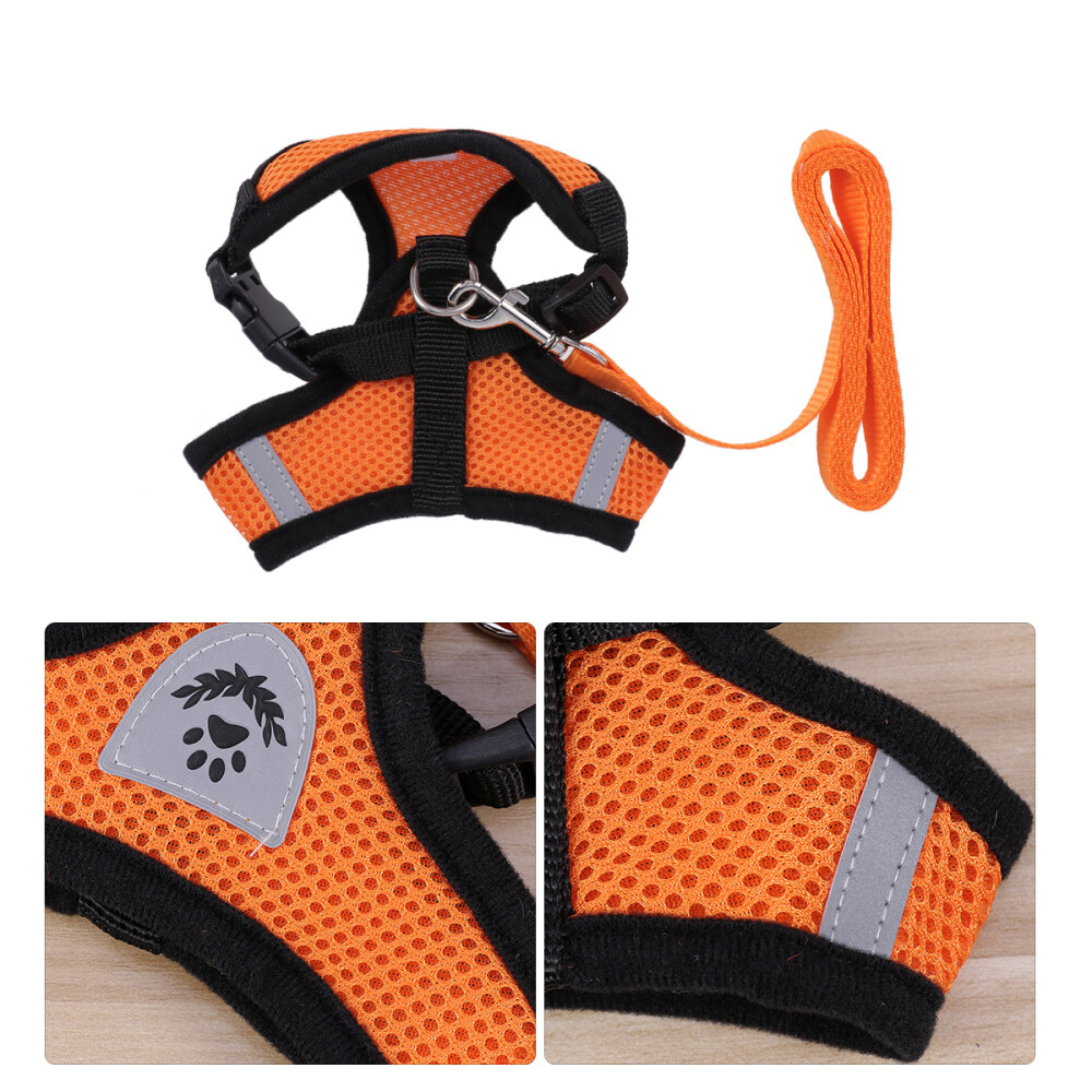 Adjustable Back Chest Strap Dog Harness Vest with Leash for Secure Pet Control