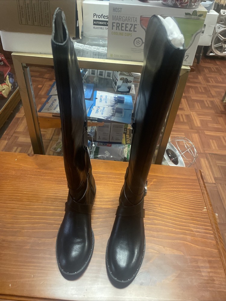 Inc-Fadora Women Boots Black Leather Size 6M